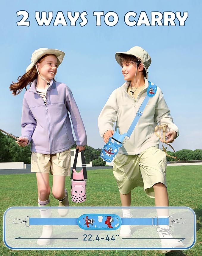 Miss Adola Water Bottle Carrier with Strap - Insulated Kids Water Bottle Holder for Boys Girls Bottle Bag for 10-18Oz