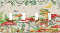 Light Switch Covers Boho Mushrooms Frogs Butterflies Flowers Moon Stars Quad Toggle 4 Gang Wall Plate Electrical Faceplate Decorative Switch Plates for Kids room Bedroom Decor