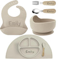 Personalized Silicone Suction Plates for Baby，Custom Toddlers Spoon and Fork, Baby Feeding Set with Name,Baby Birthday Gift for Boy & Girl