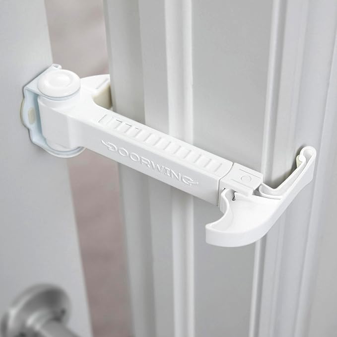 Portable Door Lock for Pets & Childproofing. No Adhesives, No Door Damage. Adjustable Cat Door Latch for Baby Proofing. Let Cats in, Keep Kids & Dogs Out. Baby Door Lock & Cat Door Holder