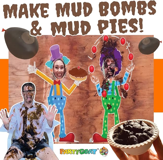Instant MUD for Wrestling, Pies, Balloons & Fun Run Obstacles. Just Add Water to Powder. Makes 60 GALLONS of Safe, Clean, Fake Mud. Bulk for Pools, Messy Games & Slime Guns