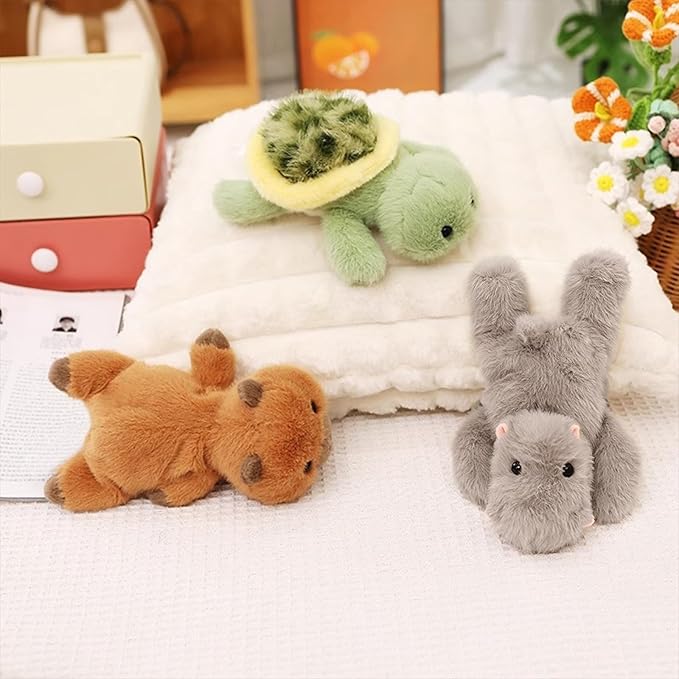 PEACH CAT Hippo Stuffed Animal Cute Hippopotamus Plushies Small Plush Toys Gifts for Kids Dark Gray