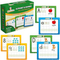 Dry Erase Number & Alphabet Flashcards for Kids Ages 3-5, 10 Numbers & 26 Visual ABC Flash Cards, Homeschool Learning Supplies, Summer School & After School Teaching Supplies for Handwriting Practice