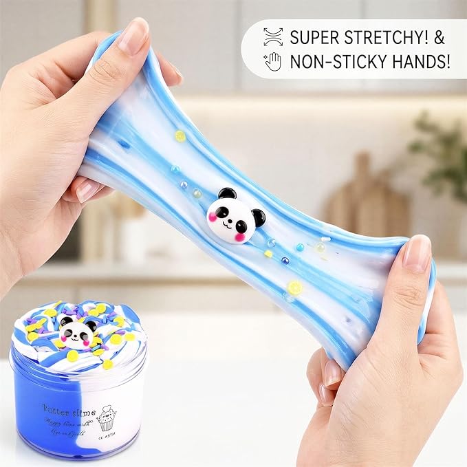 9 Pack Slime Kit, 6 Two-Color Butter & 3 Jelly Cube Crunchy Slime, Stress Relief, Soft Non-Sticky, for Kids Party Favors, School & Family Sensory Toy
