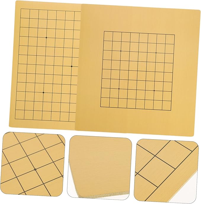 BESPORTBLE 2pcs Elegant Go Chessboard Pattern Design Boys and Girls Go Chess Boards Wooden Educational Chess Game