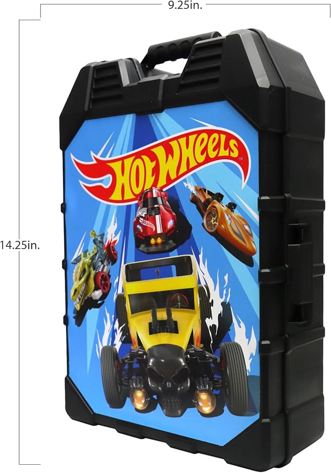 Tara Toys Hot Wheels 48-Car Storage Case – Durable Plastic Carrying Case with Handle for Die-Cast Toy Cars, Fits 1:64 Scale Vehicles, Organizer for Kids Travel & Display