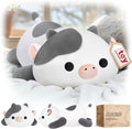 Mewaii Cute Cow Plush Pillow, Kawaii Plushies White Cow Stuffed Animals, Squishy Plushies, Cuddle Plush Pillow for Kids & Girls (13 Inch)