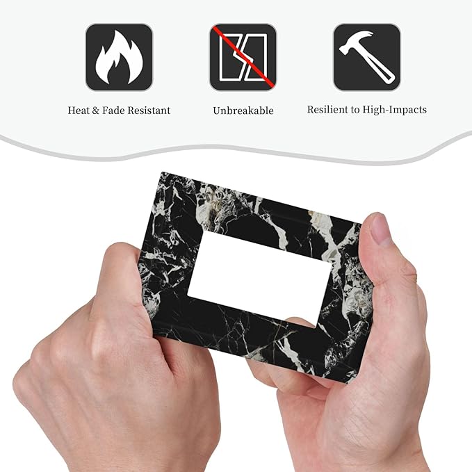 Black Marble Patterns Low Key Luxurious Decorative Outlet Covers 1 Gang Single Rocker Light Switch Cover Plate Wall Plates GFCI Faceplate for Bathroom Kitchen Decor