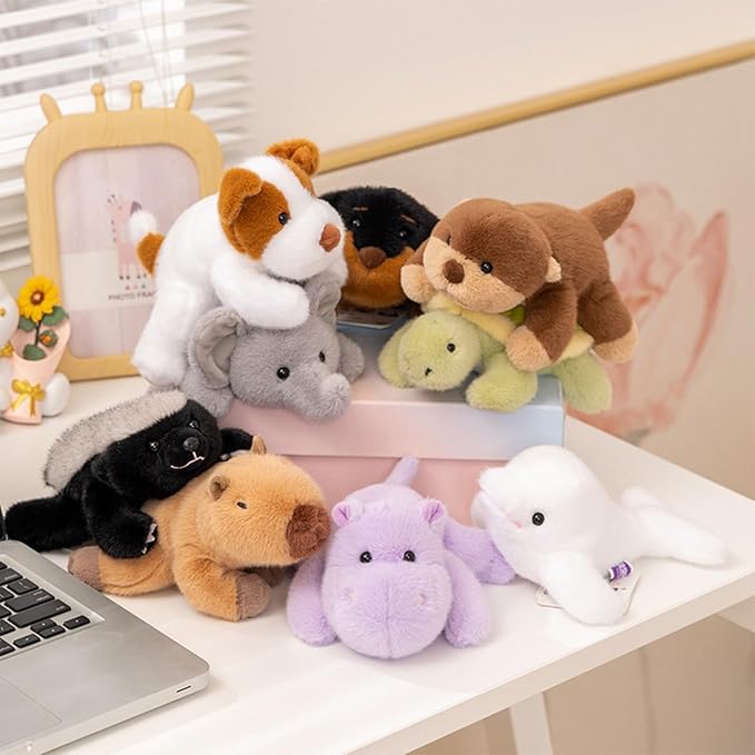 PEACH CAT Hippo Stuffed Animal Cute Hippopotamus Plushies Small Plush Toys Gifts for Kids Purple