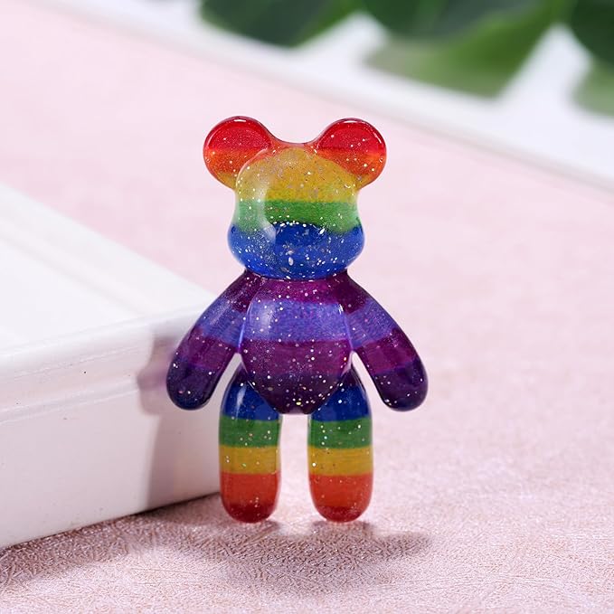 Aesnefe Pocket Bear Hug, Anxiety Relief Gifts for Men Women, Mental Health Positivity Gift for Anxious Friend, Autism Fidget Gift, Thoughtful Gifts for School Anxiety, Rainbow