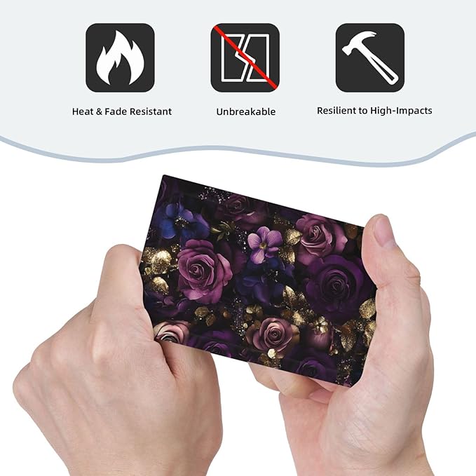 Decorative Blank Wall Plate with Luxurious Purple Roses Gold Accents Leaves Design Single Gang No Device Outlet Covers 1 Gang Light Switch Covers for Romantic Bedroom/Living Room Decor