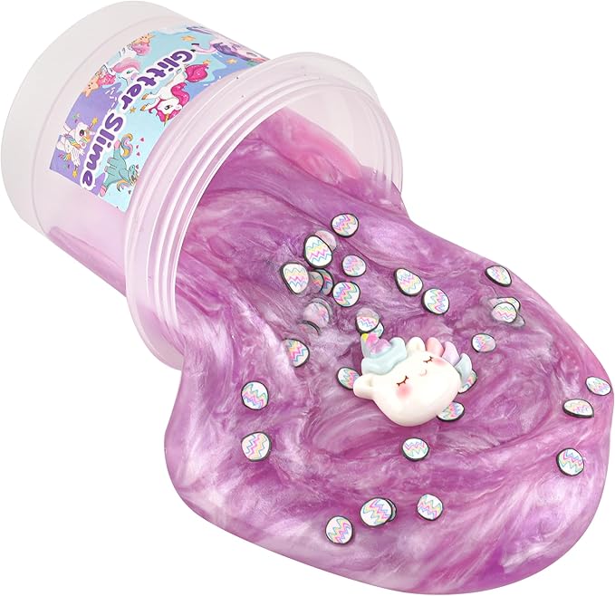 Pink & Purple Glitter Water Slime, Non-Sticky Premade Jelly, Party Favors for Kids, Sensory Toys for Birthday Easter Hallowmas Christmas Girls & Boys Gifts