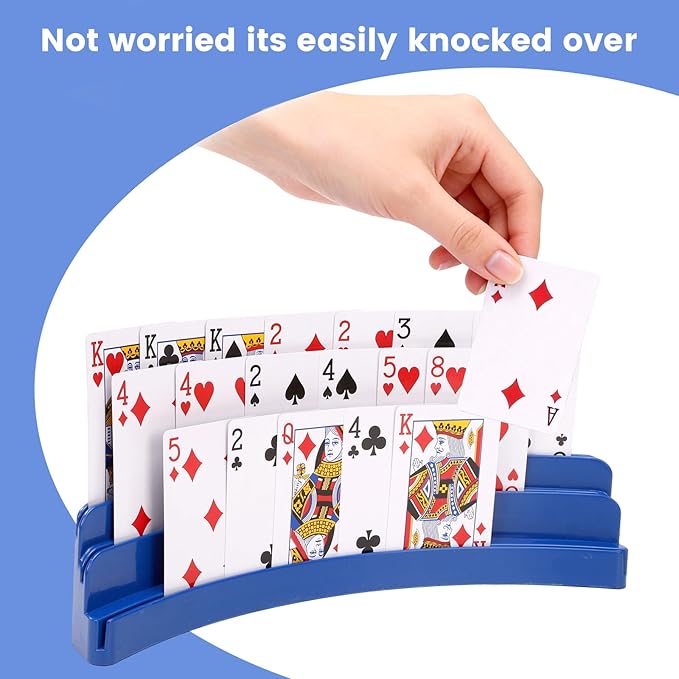 Three-Layer Design Playing Cards Holders，Playing Card Holder for Kids Adults Hands Free Card Holder for Family Card Game Nights Poker Parties