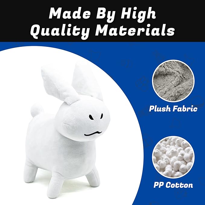 White Gubby Rabbit Plush Toy – Soft Forsaken Gubby Plush Stuffed Animal, Cute Game Character Collectible Plushie Gift for Kids and Gamers (Rabbit White Gubby)
