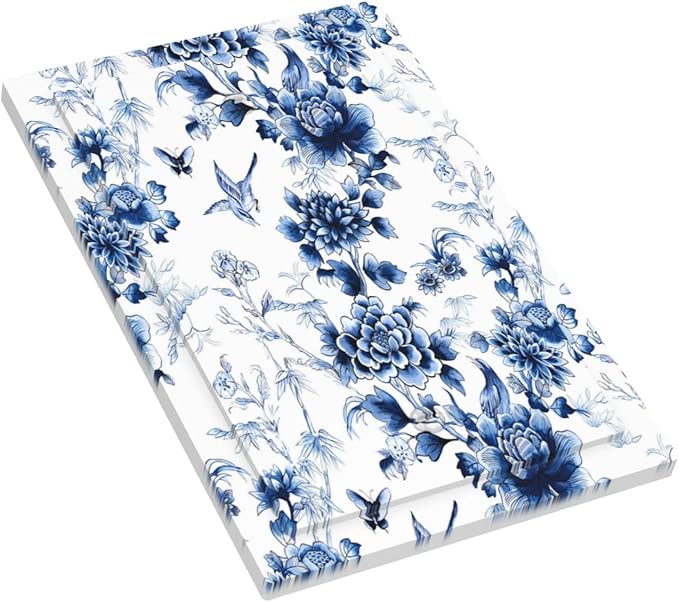 Blue Flower White Floral Plant Bird Butterfly Light Switch Cover Plate 1 Gang No Device Blank Electrical Wall Plates Faceplate Decorative Switch Plate Covers for Bedroom Living Room Decor