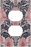 Pink Floral Vintage Botanical Boho Flower Outlet Covers 1 Gang Duplex Light Switch Cover Decorative Switch Plates Electrical Receptacle Faceplate Wall Plate for Farmhouse Home Decor
