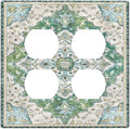 Sage Green Boho Vintage Floral Outlet Covers 2 Gang Double Duplex Decorative Light Switch Covers Electrical Wallplates Socket Faceplate for Bedroom Living Room Decor