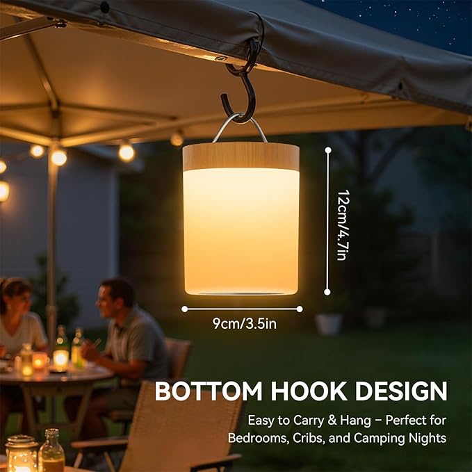 Auxmir LED Night Light Bedside Lamp Touch and Remote Control Dimmable Tabletop 13 Colors Changing 5 Brightness Adjustable Rechargeable Portable Lamp for Baby Kids Bedroom Living Room Outdoor Camping