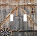 Wood Garage Barn Door Cabin 2 Gang Double Toggle Outlet Light Switch Cover Wall Plate Electrical Faceplate Decorative Dual Device Switchplate