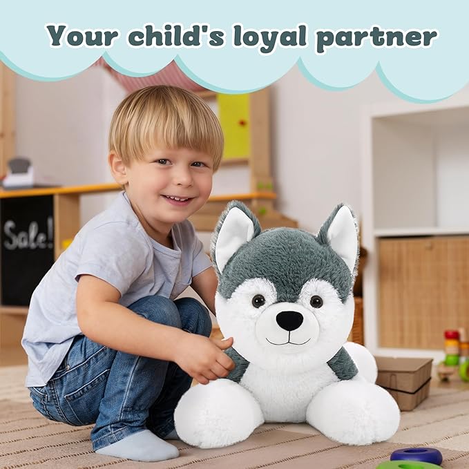 MorisMos Husky Stuffed Animal 28" Dog Stuffed Animal Husky Plush Stuffed Puppy Toy Dogs for Kids Stuffed Animals Plushie Dog Pillow Gift for Kids Boys Girls Birthday Christmas