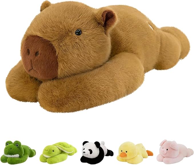 QUIRAI Capybara Plush 24" 3.3 lb Weighted Stuffed Animals, Capybara Stuffed Animal Soft Plush Pillow for Kids & Adults, Birthday & Graduation Gifts