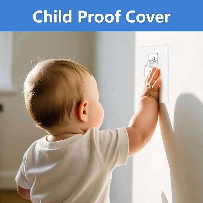 Light Switch Guard, 4 Pack Clear Light Switch Lock, Light Switch Cover Guard, Child Proof Light switch cover, Prevent Children and Adults from Accidentally Turning Your Lights on or off