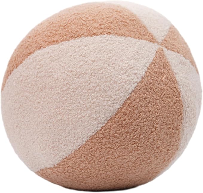 12 Inch Round Hugging Pillow Stuffed Ball Plush Toy Soft Plushies Throw Pillows Kids' First Plush Toys for Home Decor or Gift for Kids and Lovers (Cream & Beige)