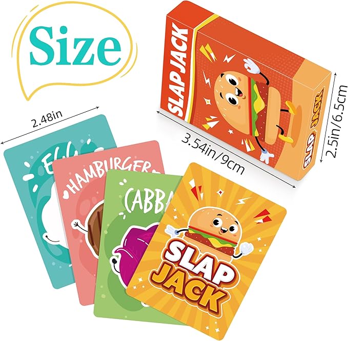 Etyishe Card Games for Kids Toddlers, Go Fish, Old Maid, Slap Jack and Memory Match, 4 Decks in 1 Pack, Fun Educational Gard Games for Family Game Night Table Games, Great Stocking Stuffers