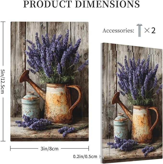 Rustic Flowers Lavender Purple Floral Oil Painting Light Switch Cover Plate 1 Gang No Device Blank Electrical Wall Plates Faceplate Decorative Switch Plate Covers for Farmhouse Bedroom Decor