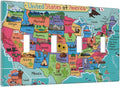 American Map 4 Gang Light Switch Cover Decorative Quad Toggle Wall Plate Decorative Electrical Faceplate for Kitchen Home Barn Farmhouse Decorate Large 8" x 4.5