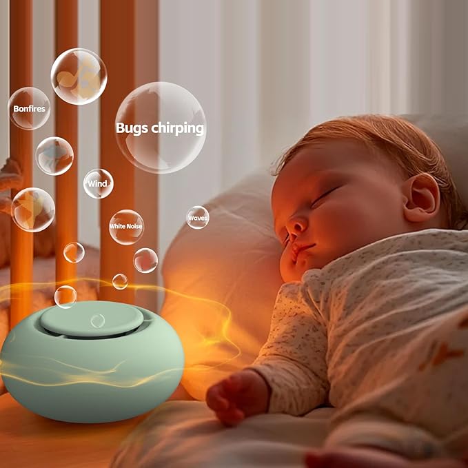 Jaroco Portable Baby Sound Machine [White Noise for Babies Kids Adults][Sleep Soother][12 Soothing Sounds] 15 Hours Battery Life, Registry Gift,Shower,Clips on Baby Stroller.Mint