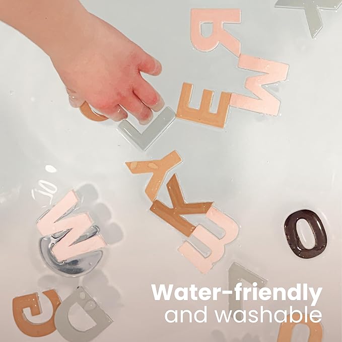 Magnetic Letters and Numbers for Kids – 135 Neutral Aesthetic Foam Alphabet Magnets for Fridge, Montessori Preschool Learning, Homeschool & Kindergarten
