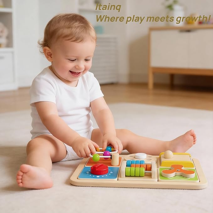 Busy Board for 1 Year Old, Montessori Toys for Toddler 1-3, Boys Girls Birthday Gifts