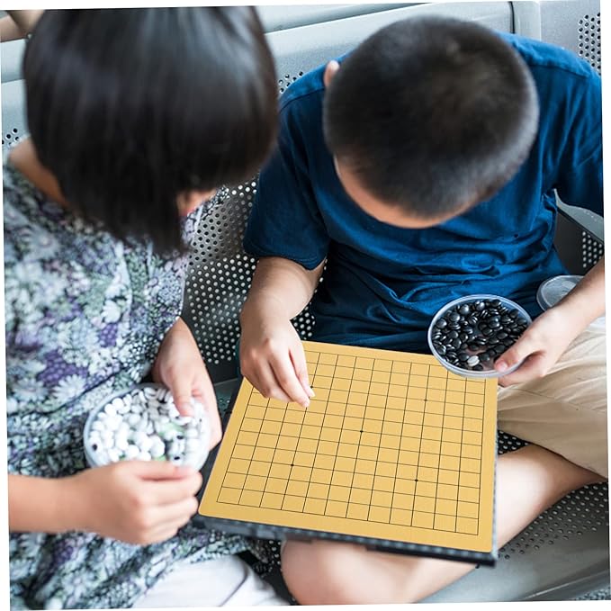 INOOMP 2Pcs Double-Sided Wooden Go Chessboard Set for Boys and Girls and Adults Portable Folding Go Game Board Educational Accessories for Travel and Family Fun