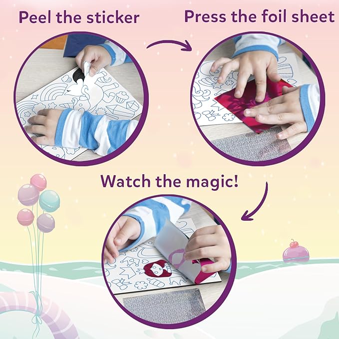 Skillmatics Foil Fun - Unicorns & Princesses, No Mess Art & Craft Kit for Kids, Craft Kits & Supplies, DIY Creative Activity, Travel Toys, Screen-Free Entertainment, Gifts for Ages 4, 5, 6, 7, 8, 9