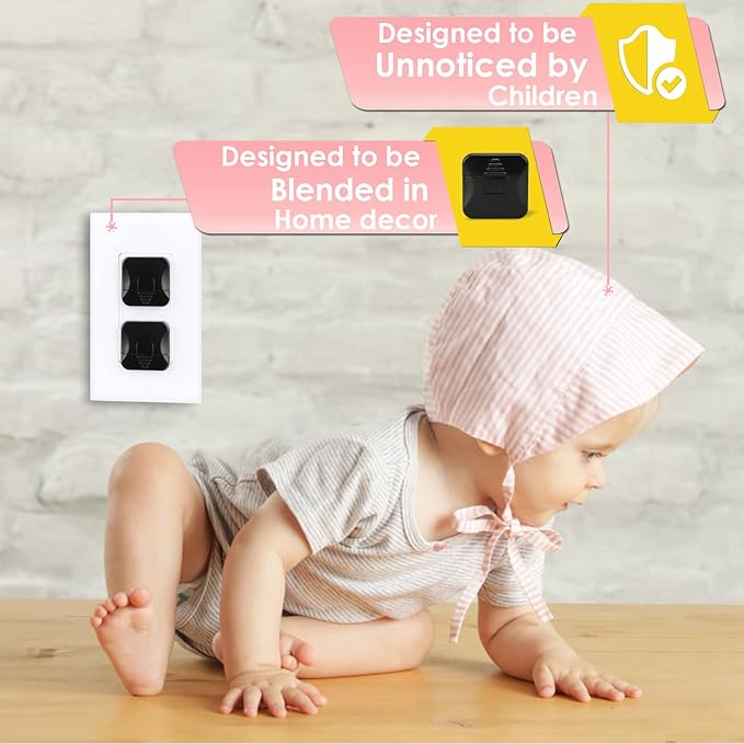 Outlet Covers Babepai 38-Pack Black Child Proof Electrical Protector Safety Improved Baby Safety Plug Covers