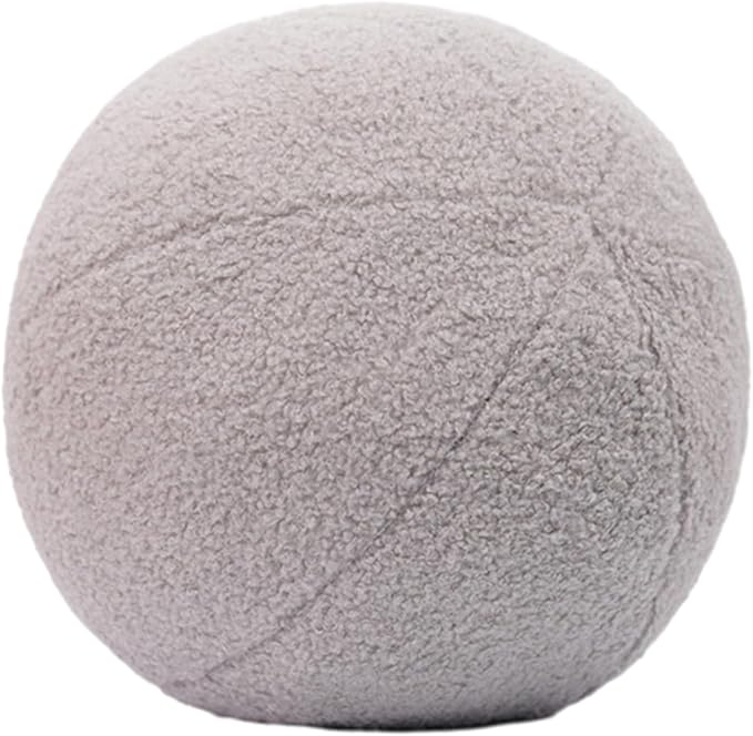 12 Inch Round Hugging Pillow Plush Toy Soft Plushies Throw Pillows Kids' First Ball Plush Toys for Home Decor Or Gift for Kids and Lovers (Gray)