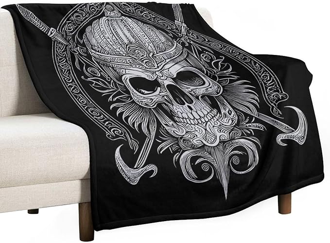 50 x 60 Inches Flannel Throw Blanket Crossed Bones Or Swords Pirate SkullBirthday Present for Men Women Winter Holiday Soft Blankets for Bedding Sofa