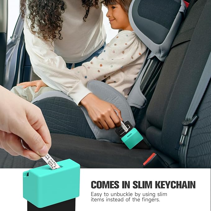 Morlike Silicone Seatbelt Secure Buckle Safety Cover Lock | Keep Children Safe in Car Seat and Prevent Kids from Accidentally Unbuckling | Buckle Guard Fits Almost Vehicles (Blue)