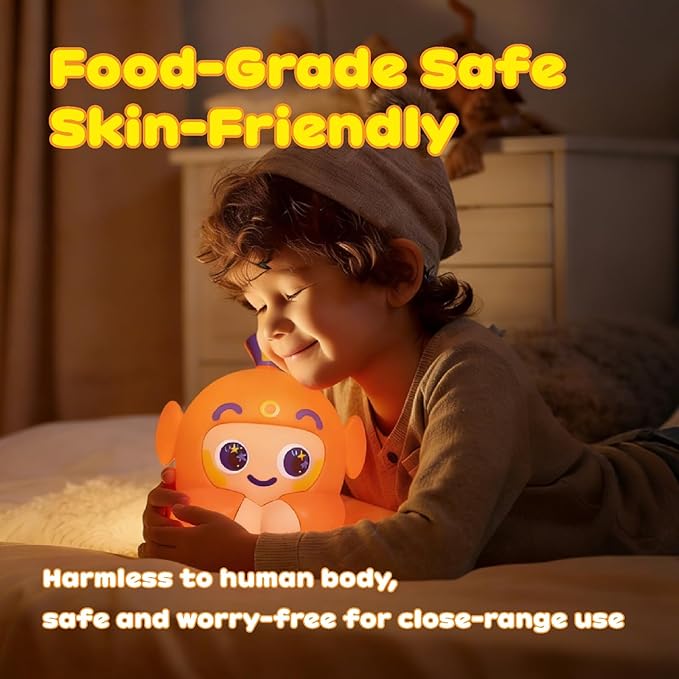 Axolotl Night Light, Hand Tap Control Squishy Silicone Lamp with 3 Warm Light Levels, Rechargeable LED Cute Animal Lamp for Bedroom, Nursery, Nightstand & Mood Lighting