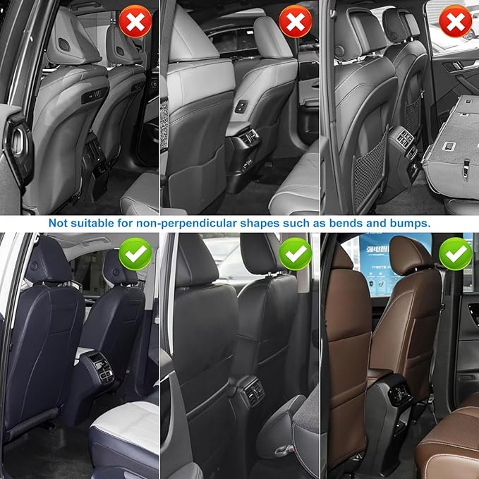 Back Seat Protector 2 Pack Fit For Ford F150 Car Kick Mats with Cup & Tissue Storage Organizer Pockets Waterproof Dirt Proof Faux Leather Auto Accessories For Kids(1 Pair Black)