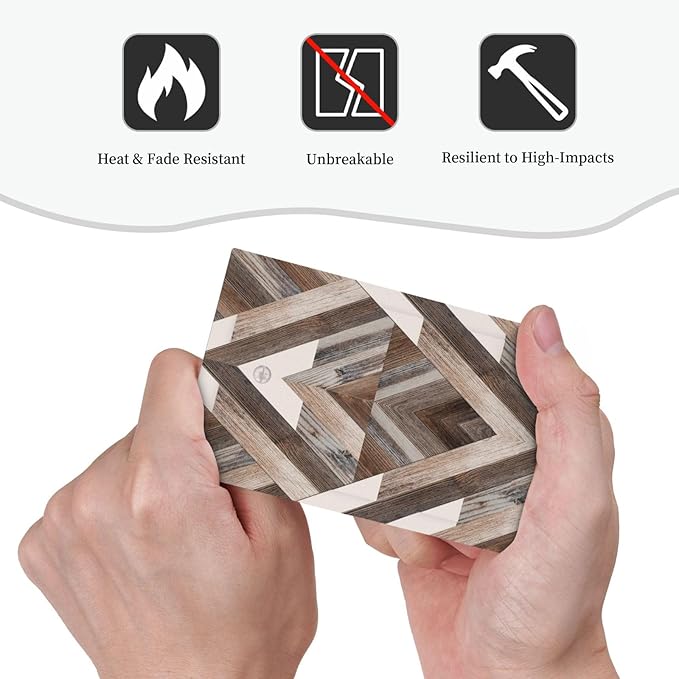 Polygon Collage Abstract Shapes Rustic Wood Panel Print Light Switch Cover Plate 1 Gang No Device Blank Electrical Wall Plates Faceplate Decorative Switch Plate Covers for Farmhouse Bedroom Decor
