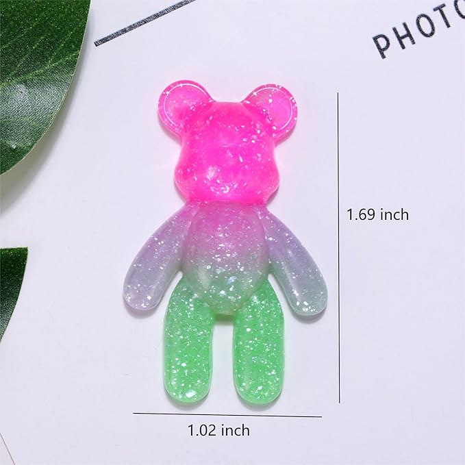 Aesnefe Pocket Worry Bear Hug, Anxiety Relief Keepsake, Mental Health Encouragement Gift, Emotional Support Token, Stress Comfort Gift for Teens & Adults, Pink Green