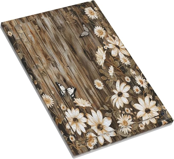 Light Switch Cover Rustic Wood Butterflies Flowers Botanical Decorative Switch Plates 1 Gang Blank No Device Outlet Covers Electrical Wall Plates for Farmhouse Cabin Decor