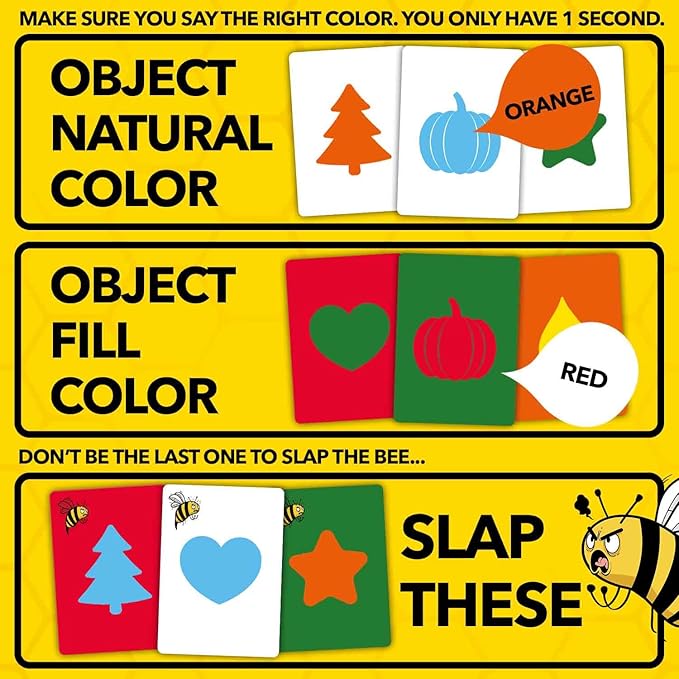 QUOKKA Family Board Games for Kids 8-12 – Party Game for Kids & Adults Game Night – Don’t Bee Last – Global Language-Free Edition – Colors & Shapes – Card Game for Teen Boys and Girls Ages 6 7 10
