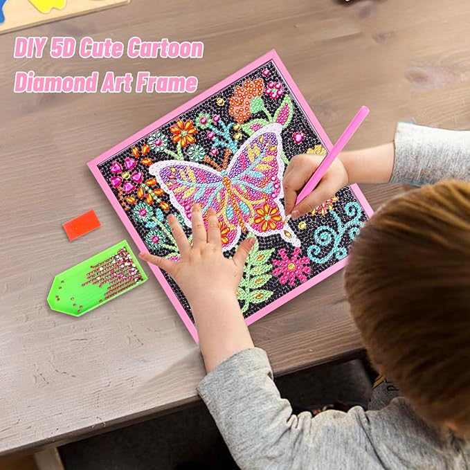 ZUYUSUT Sparkly Butterfly Diamond Art Painting Kits with Wooden Frame Arts and Crafts Art Mosaic Gem