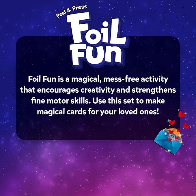 Skillmatics Foil Fun - Card Making Set, DIY Foil Art Craft Kit, Mother’s Day Gift, Mess-Free Creative Play, No Mess Art & Craft Supplies for Girls and Boys Ages 4, 5, 6, 7, 8, 9
