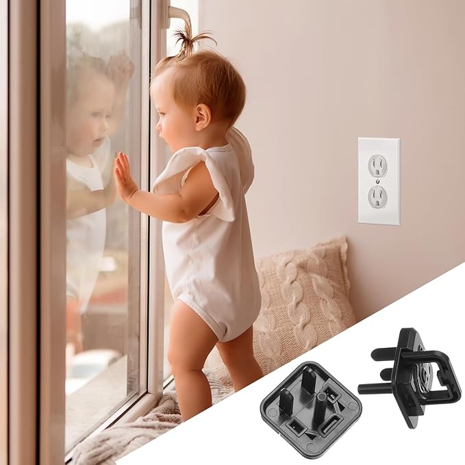 MECCANIXITY 20 Pack Outlet Covers Proofing, Plug Covers Easy Installation Electric Plug Protectors Safety Socket Cover Plugs Protector Black