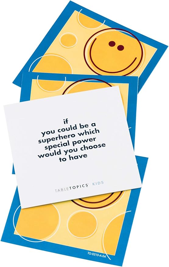 TableTopics to GO Kids - 40 Conversation Cards for Kids, Family Game Night, Family Dinner, Road Trip - Great Gift for Kids to Start a Fun Memorable Conversation.