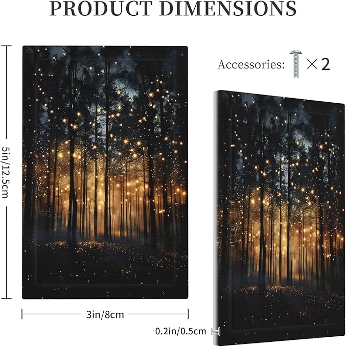 Whimsical Nature Enchanted Forest Landscape Light Switch Cover Plate 1 Gang No Device Blank Electrical Wall Plates Faceplate Decorative Switch Plate Covers for Bedroom Living Room Decor